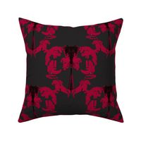 Foxy Retro Red on Black Victorian Interior Decor