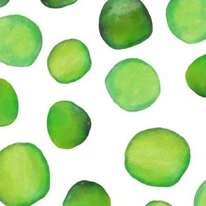 Watercolour Dots in Brussel Sprout Green (medium)