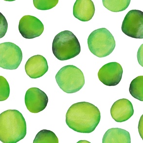 Watercolour Dots in Brussel Sprout Green (large)