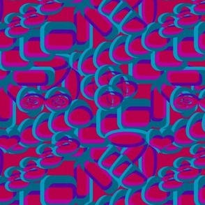 Dynamic Modern Blue Pink Purple Groovy Psychedelic Retro Geometric 1