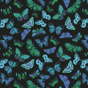 butterfly - green and blue - large