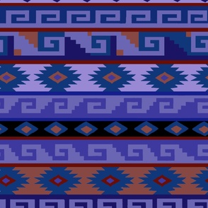 Southwest Tribal Ethnic Rug - Rust Violet 