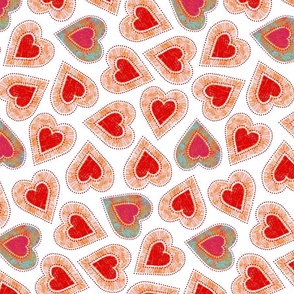 hot hearts on a white background 12