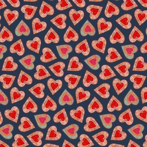colored hearts on a navy blue background 8