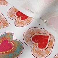 colored hearts on a white background 8