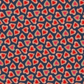 smaller colored hearts on a navy blue background 6  