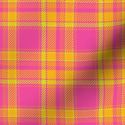 Plaid in Hot Pink, Papaya, and Marigold