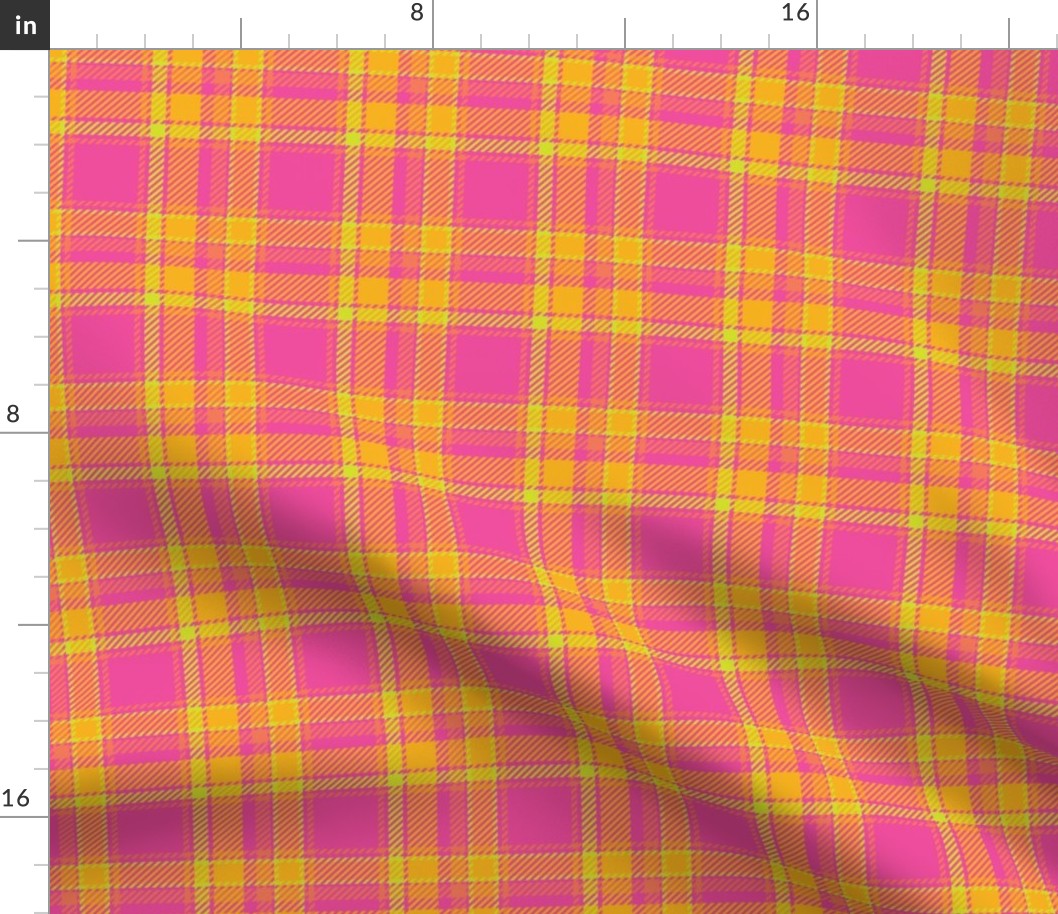 Plaid in Hot Pink, Papaya, and Marigold