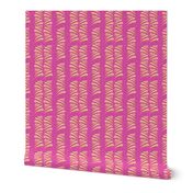Piped tear drops on a spotty shocking pink background 6” repeat