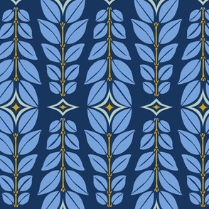 Cortlan - Retro Leaf Geometric Tonal Blue Regular Scale