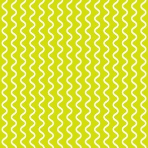 White on Chartreuse Curved Zig Zag