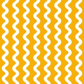 Wide White on Marigold Curved Zig Zag