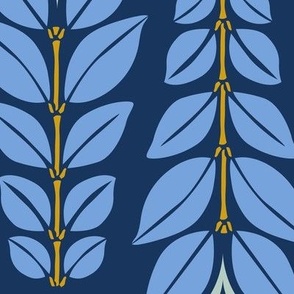 Cortlan - Retro Leaf Geometric Tonal Blue Large Scale