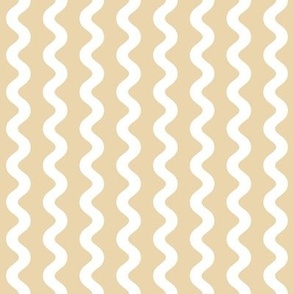 Wide White on Sand Curved Zig Zag