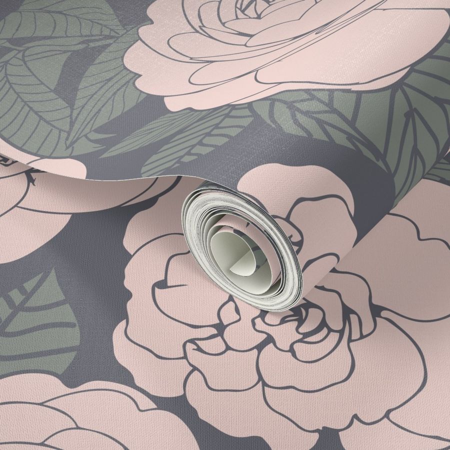 Camelia Garden- pink grey