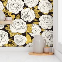 Camelia  floral Garden- Yellow beige