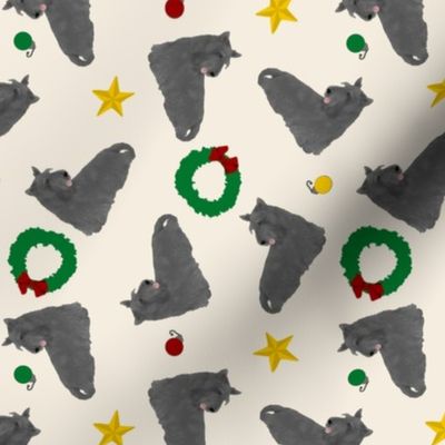 Tiny black Scottish terriers - Christmas