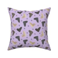 Tiny Scottish terriers - purple