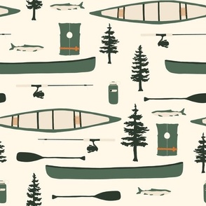 Canoes and Oars x Forest Green