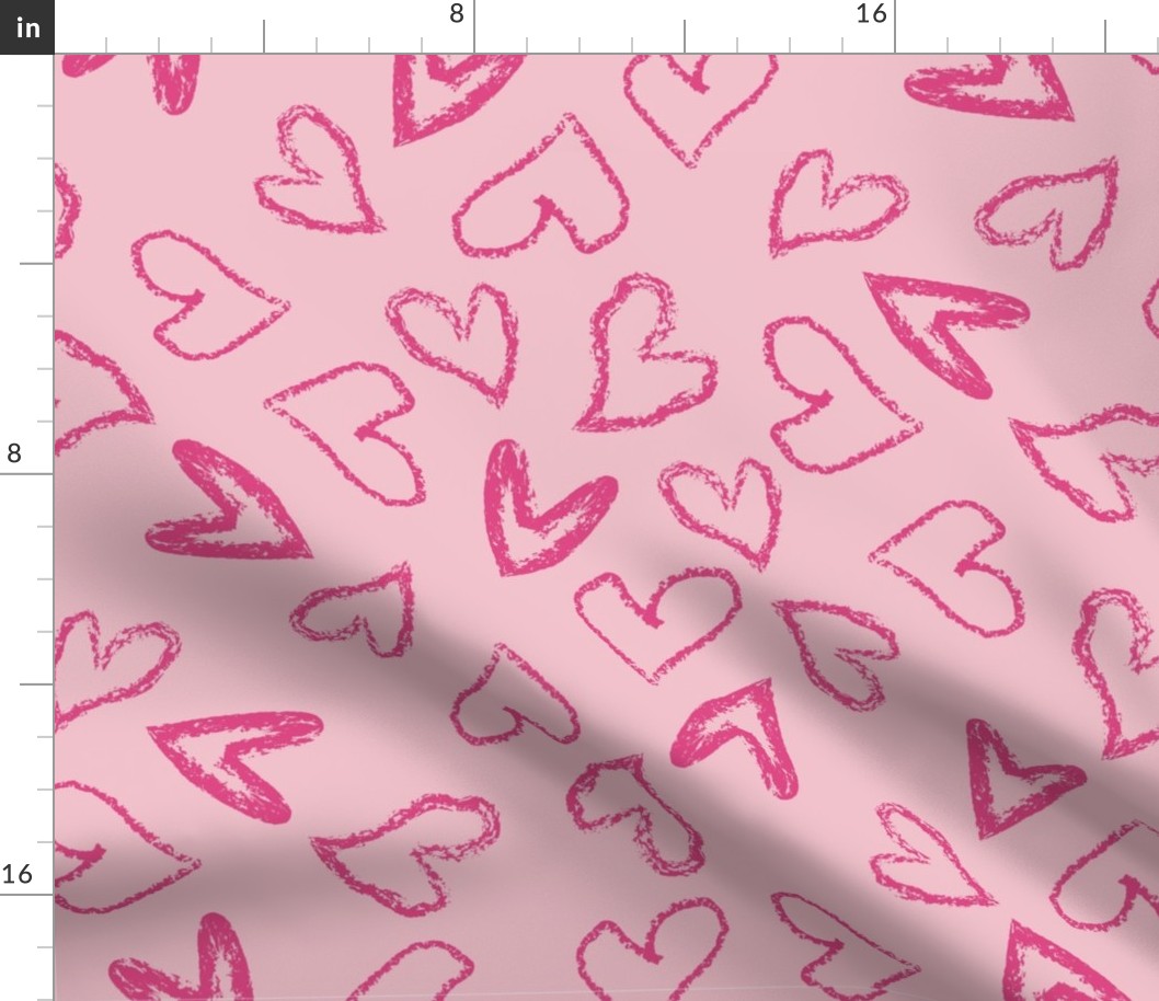 Chalk Hearts - pink-soft pink