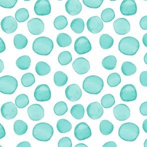 Watercolour Dots in Turquoise (medium)