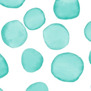 Watercolour Dots in Turquoise (large)