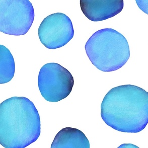 Watercolour Dots in Blue (large)