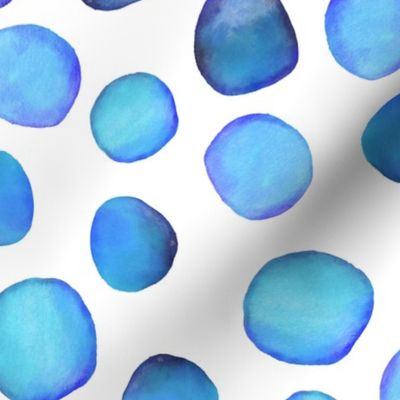 Watercolour Dots in Blue (medium)