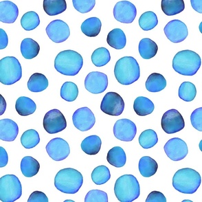 Watercolour Dots in Blue (medium)