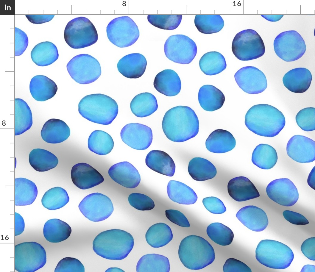Watercolour Dots in Blue (medium)