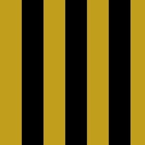 Large Vertical Awning Stripe Pattern - Gold and Black