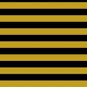 Horizontal Awning Stripe Pattern - Gold and Black