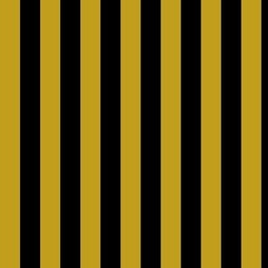 Vertical Awning Stripe Pattern - Gold and Black