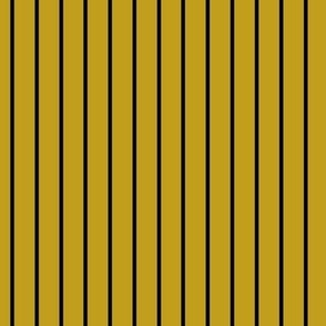 Vertical Pin Stripe Pattern - Gold and Black