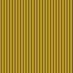 Small Vertical Pin Stripe Pattern - Gold and Black