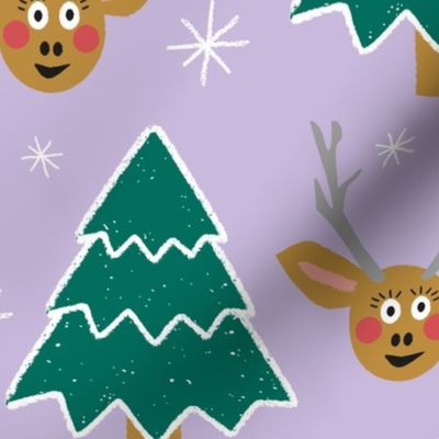  santa claus christmas tree deer levender