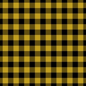 Gingham Pattern - Gold and Black