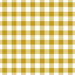 Gingham Pattern - Gold and White