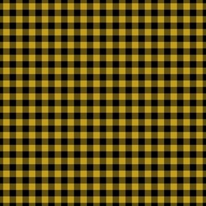 Small Gingham Pattern - Gold and Black