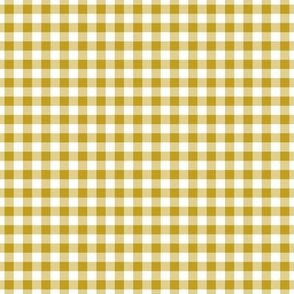 Small Gingham Pattern - Gold and White