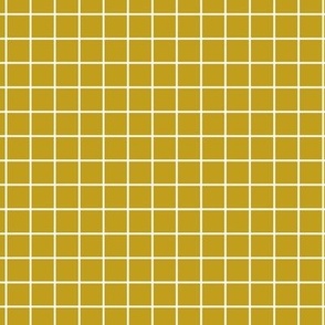 Grid Pattern - Gold and White