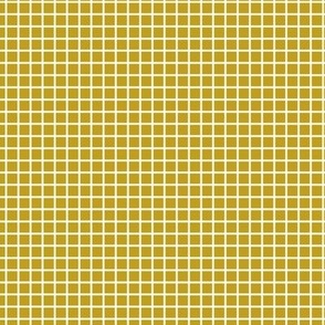 Small Grid Pattern - Gold and White