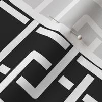 Chinese tangled squares black white geometric Wallpaper