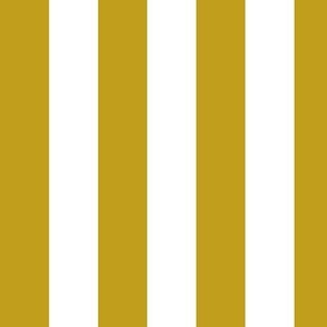 Large Vertical Awning Stripe Pattern - Gold and White