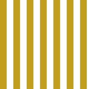 Vertical Awning Stripe Pattern - Gold and White