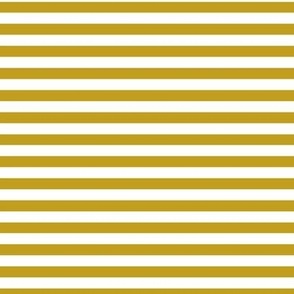 Horizontal Bengal Stripe Pattern - Gold and White