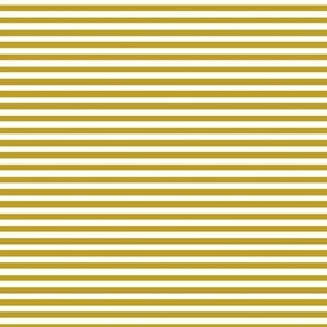 Small Horizontal Bengal Stripe Pattern - Gold and White