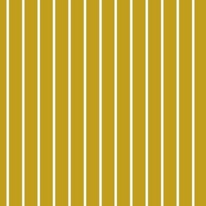 Vertical Pin Stripe Pattern - Gold and White