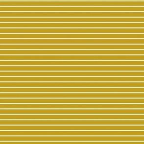 Small Horizontal Pin Stripe Pattern - Gold and White