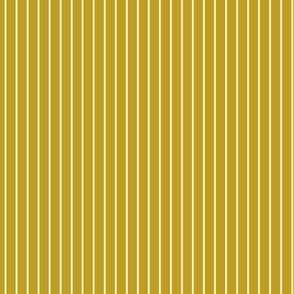 Small Vertical Pin Stripe Pattern - Gold and White